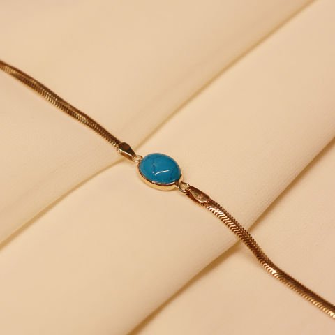 Firuze Taşlı Balıksırtı Modern Bileklik