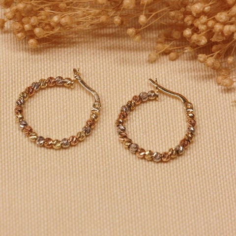 2 Cm 3 Mm Üç Renk Dorika Halka Küpe