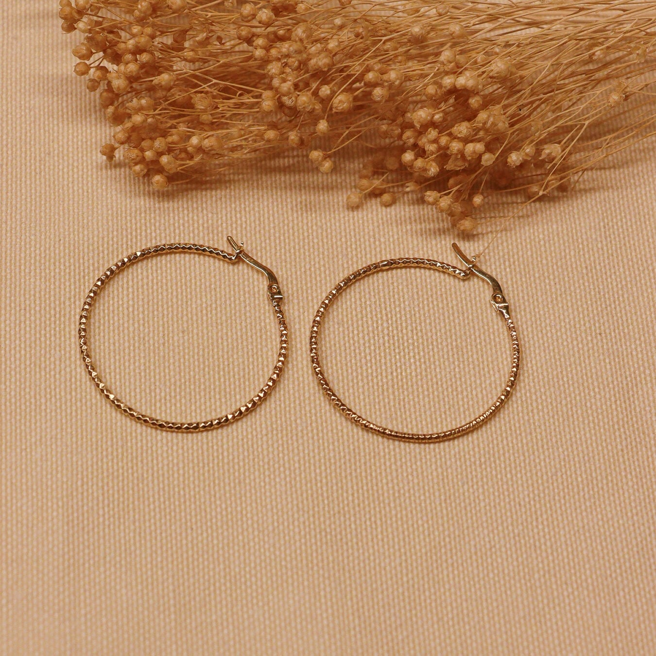 3 Cm Desenli Halka Küpe
