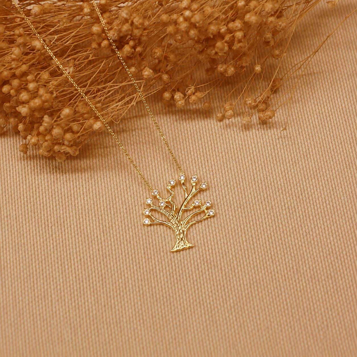 Hayat Ağacı Minimal Kolye