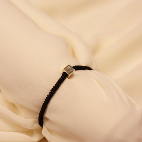 6 MM Küp Siyah İpli Bileklik