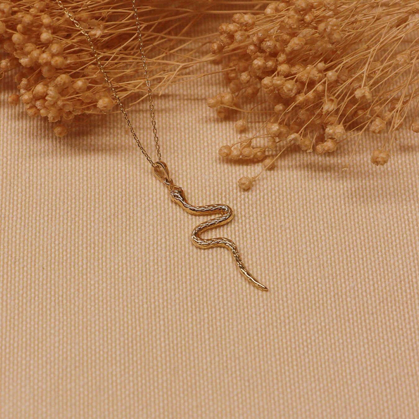 Yılan Minimal Kolye