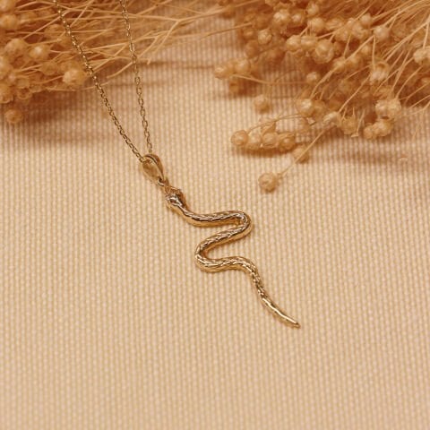 Yılan Minimal Kolye