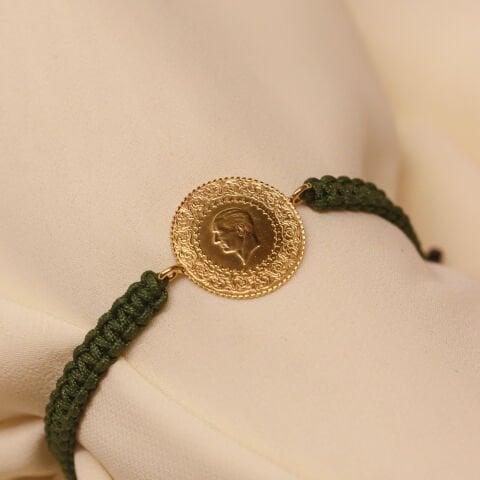 Yeşil İpli Çeyrekli Bileklik