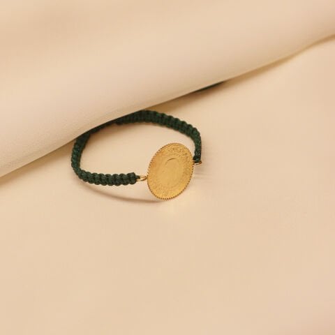 Yeşil İpli Çeyrekli Bileklik