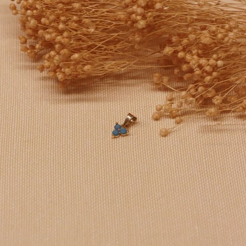 Üç Firuze Taş Minimal Kolye Ucu