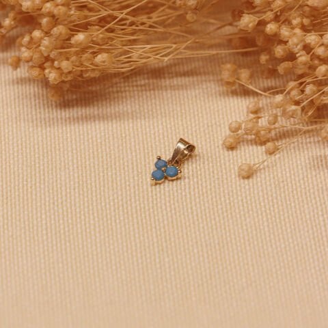 Üç Firuze Taş Minimal Kolye Ucu