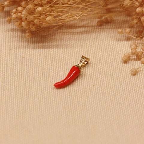 Kırmızı Biber Minimal Kolye Ucu