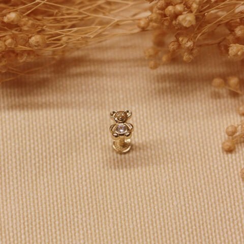 Teddy Bear Tragus Piercing