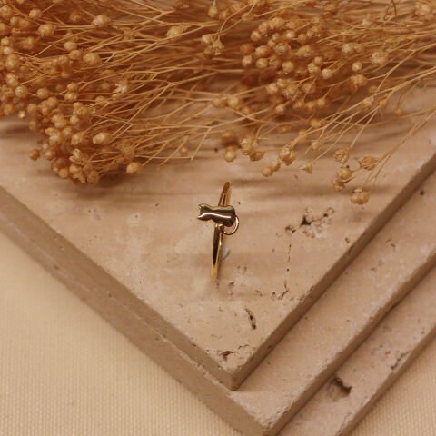 Kedi Minimal Yüzük