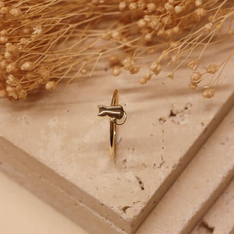 Kedi Minimal Yüzük