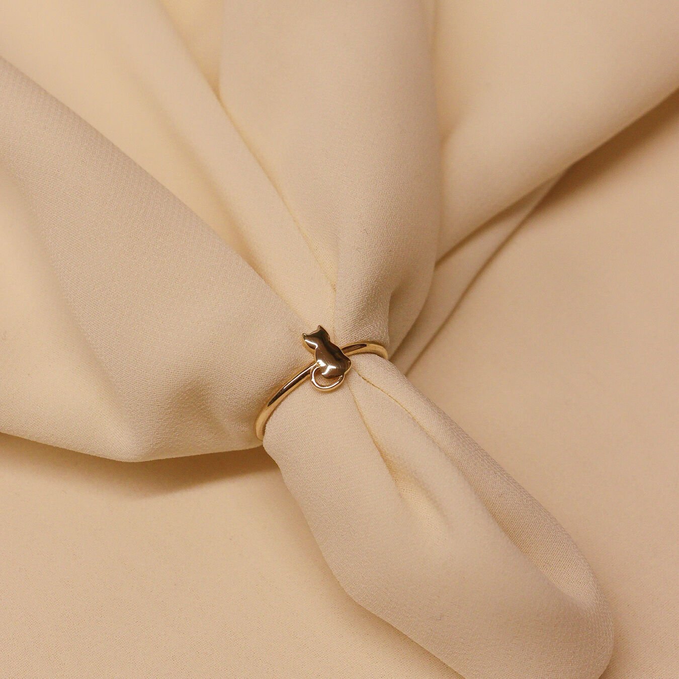 Kedi Minimal Yüzük