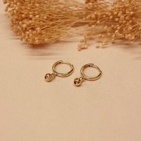 4 Mm Dorika Top Sallantılı Halka Küpe