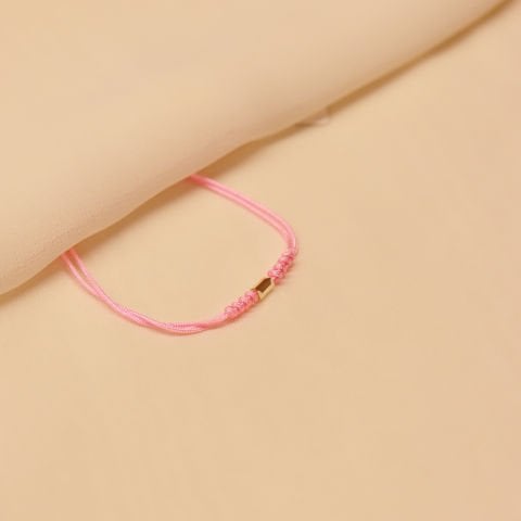 Mini Prizma Pembe İpli Bileklik