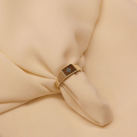 Firuze Taşlı Kutup Yıldızı Modern Yüzük