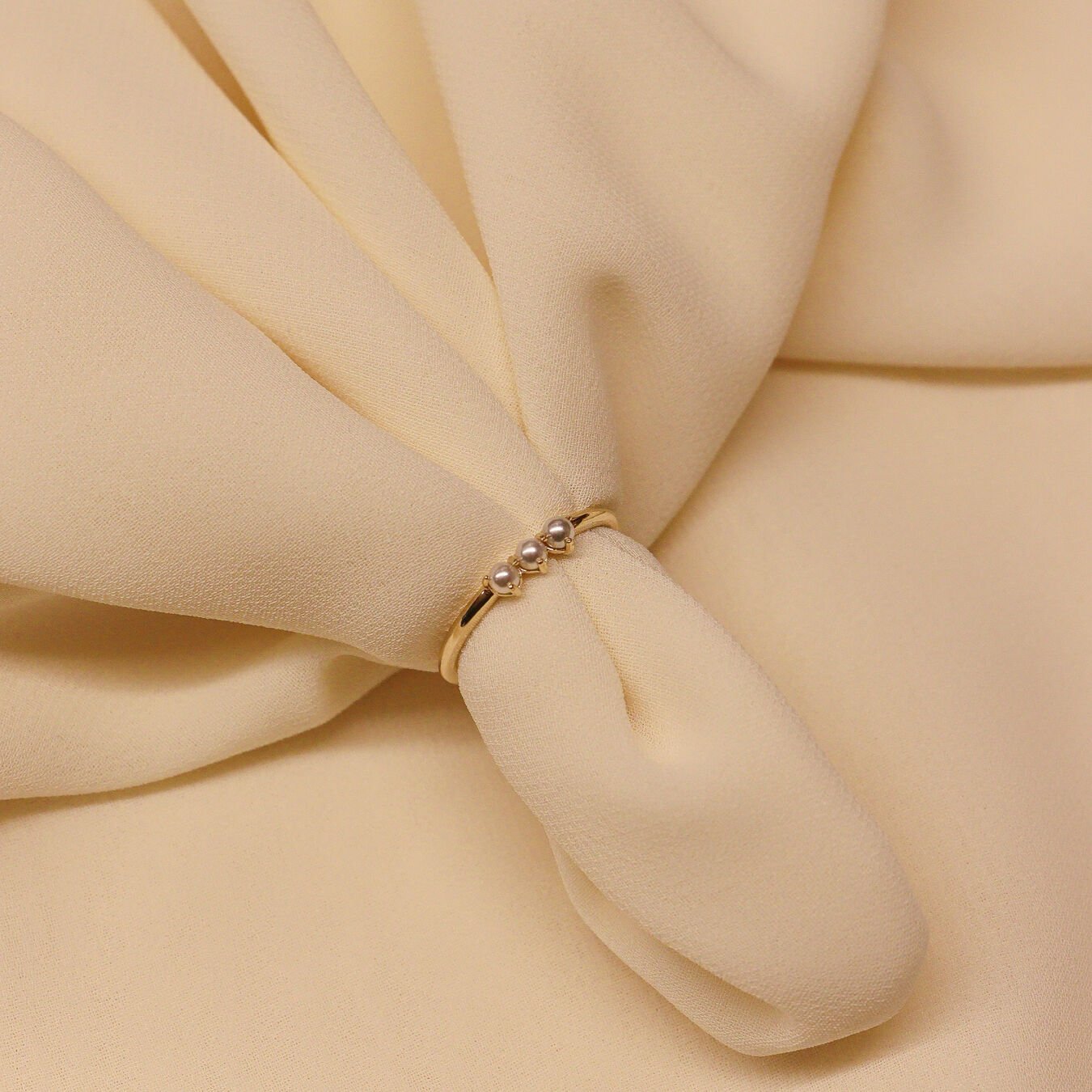 Üç İnci Minimal Yüzük