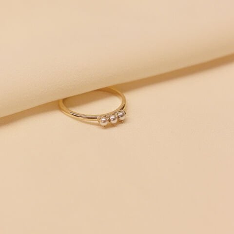 Üç İnci Minimal Yüzük