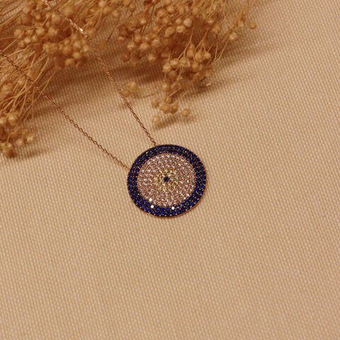 Royal Lacivert Nazar Modern Kolye