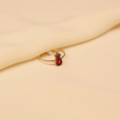 Tria Yakut Minimal Yüzük