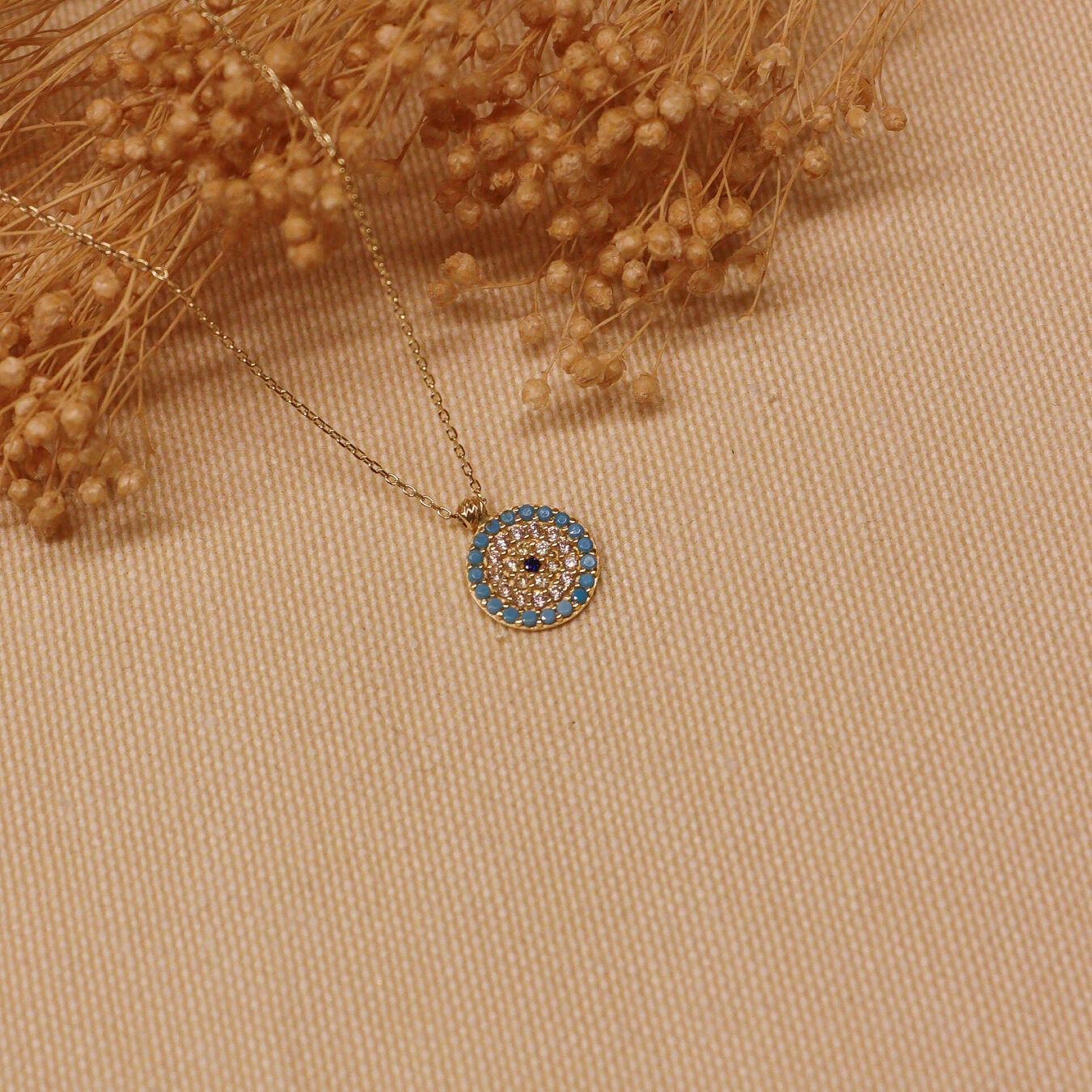 Firuze Eye Minimal Kolye