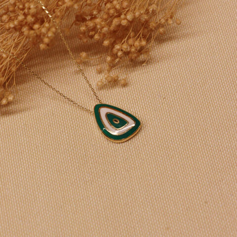 Drop Green Eye Modern Kolye