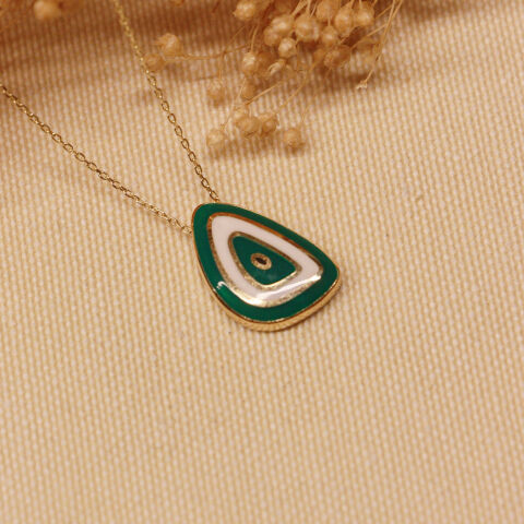 Drop Green Eye Modern Kolye