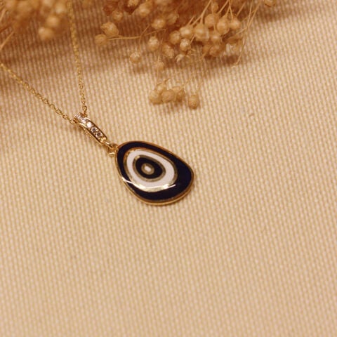 Black Drop Eye Modern Kolye