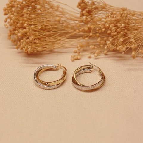 Desenli Sarmal Halka Küpe