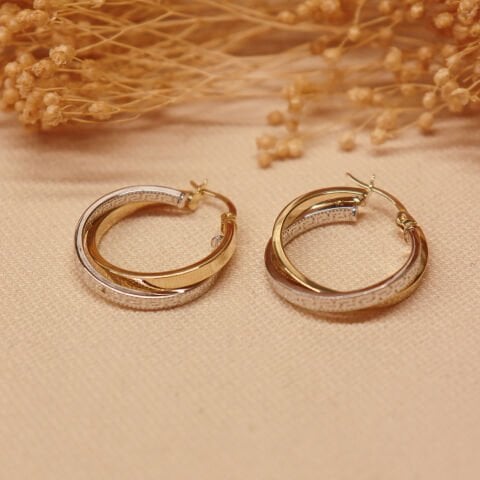 Desenli Sarmal Halka Küpe