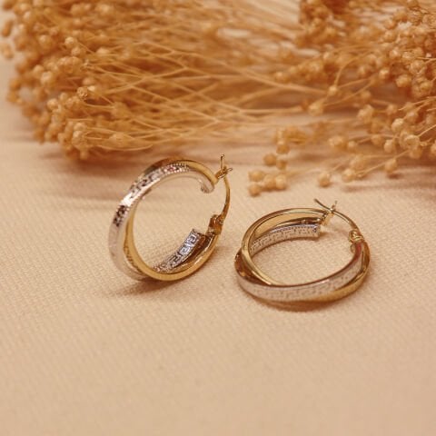 Desenli Sarmal Halka Küpe