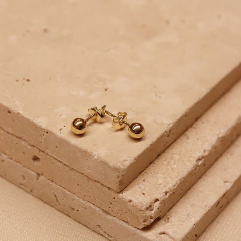 5 MM Parlak Top Vidalı Küpe