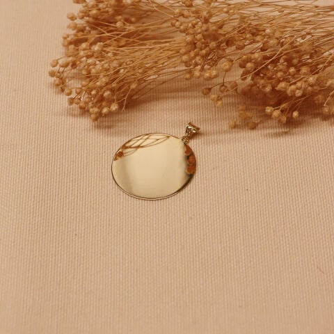 1.5 Cm Plaka Modern Kolye Ucu