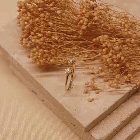 Ayrık Taşlı Toplu Minimal Yüzük