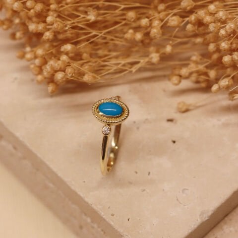 Vintage Firuze Minimal Yüzük