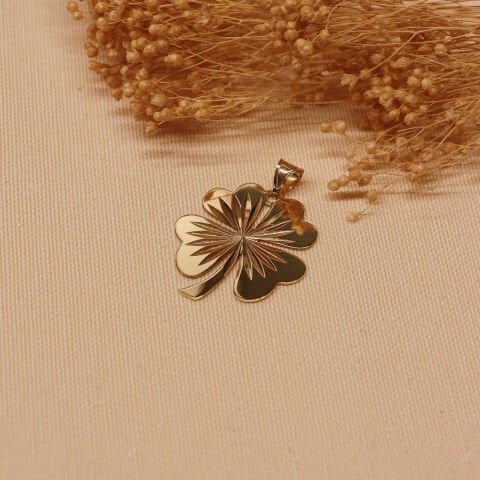 Çizgili Yonca Modern Kolye Ucu