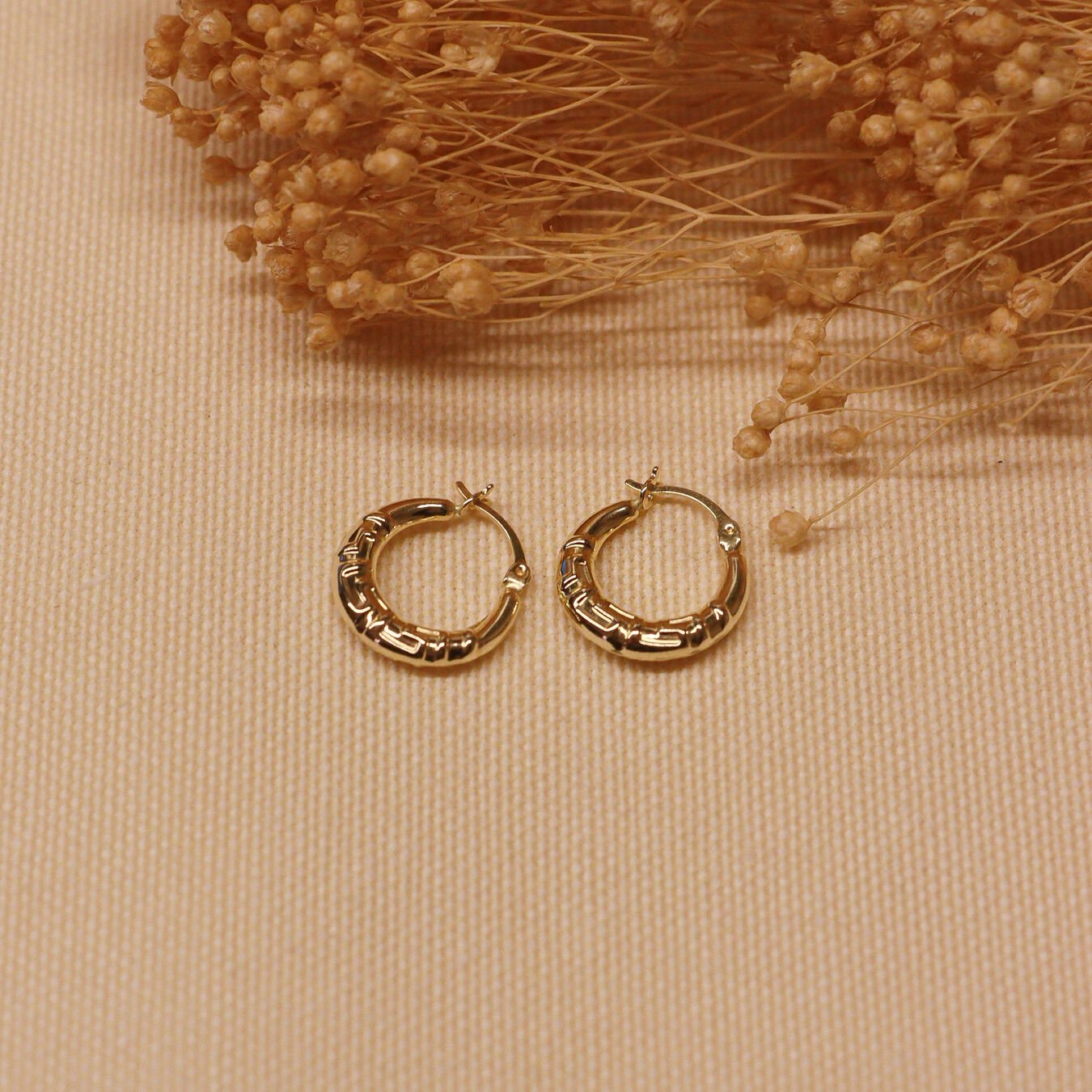 Vintage Desenli Halka Küpe