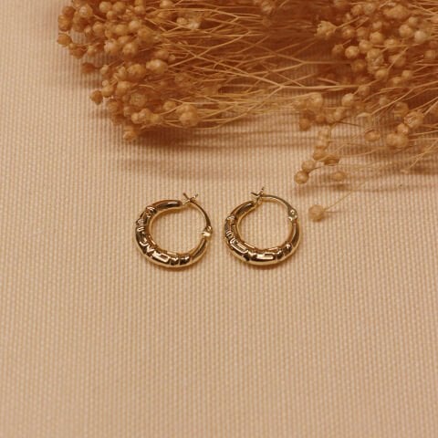 Vintage Desenli Halka Küpe