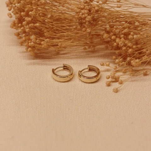 Bombeli Mini Sade Halka Küpe