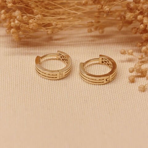 Çizgi Desenli Halka Küpe