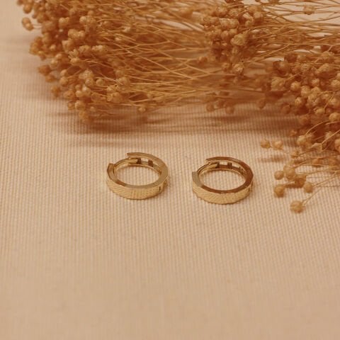 Blok Desenli Halka Küpe