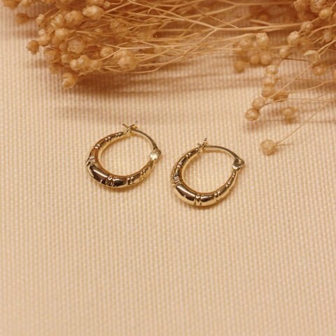 Desenli Mini Halka Küpe