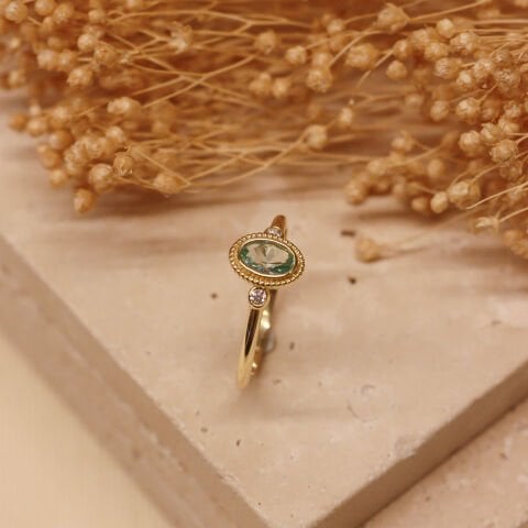 Vintage Turmalin Minimal Yüzük