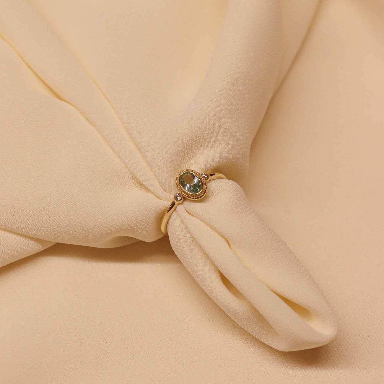 Vintage Turmalin Minimal Yüzük