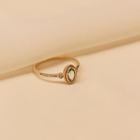 Vintage Turmalin Minimal Yüzük