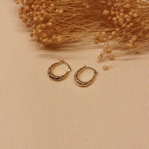 Desenli Mini Halka Küpe