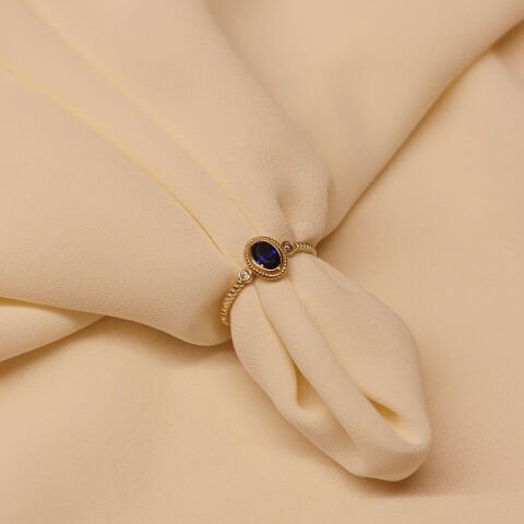 Vintage Safir Minimal Yüzük