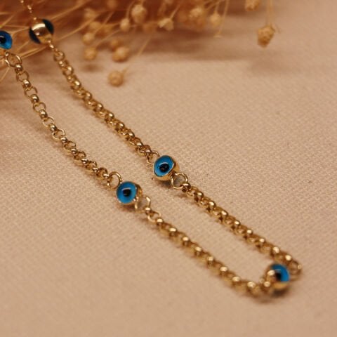 4 Mm Göz Boncuklu Modern Kolye
