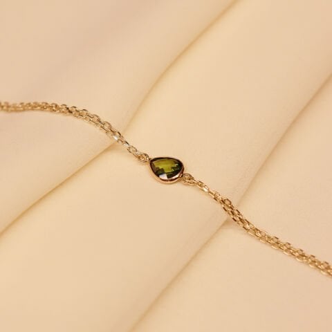 Yeşim Taşlı Minimal Bileklik