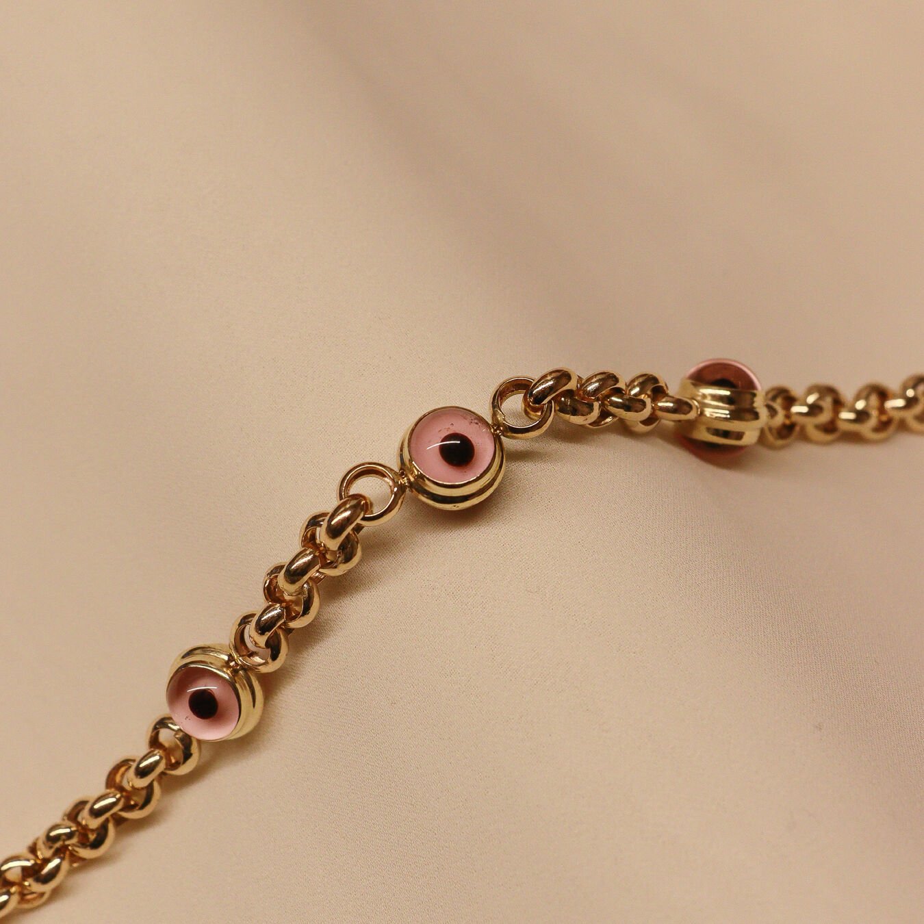 3 Pembe Sosyete Gözlü Modern Bileklik