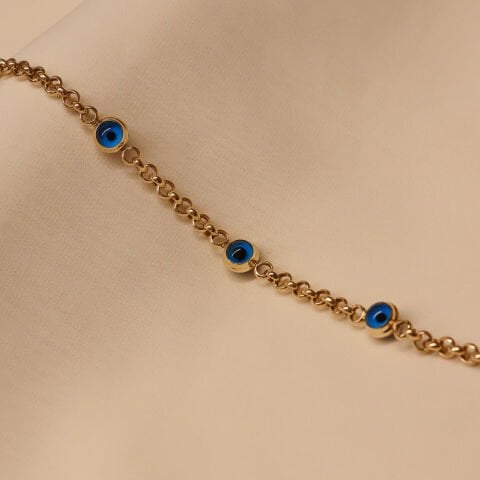 3 Mavi Sosyete Gözlü Modern Bileklik